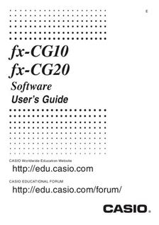 Casio FX-CG10 fx-CG20 Printed Manual